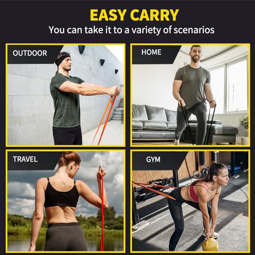 ROSAPOAR Resistance Band Pull up Band Fitness Exercise Bands Natural Latex for Workout Body Stretch Powerlifting Band Fitness Sport Training at Home/The Gym - color: red