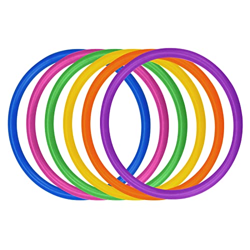 24 Pcs Multicolor Plastic Toss Rings Ring Toss Game Carnival Rings for Speed and Agility Practice Games, Garden Backyard Outdoor Games, Bridal Shower Game, Game Booth （3.1 Inch）