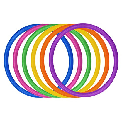 24 Pcs Multicolor Plastic Toss Rings Ring Toss Game Carnival Rings for Speed and Agility Practice Games, Garden Backyard Outdoor Games, Bridal Shower Game, Game Booth （3.1 Inch）