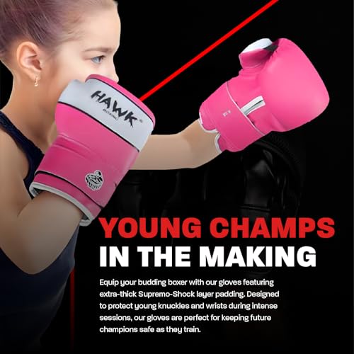 Kids Boxing Gloves for Kids Children Youth Punching Bag Kickboxing Muay Thai Mitts MMA Training Sparring Gloves - color: Pink, size: 4 oz