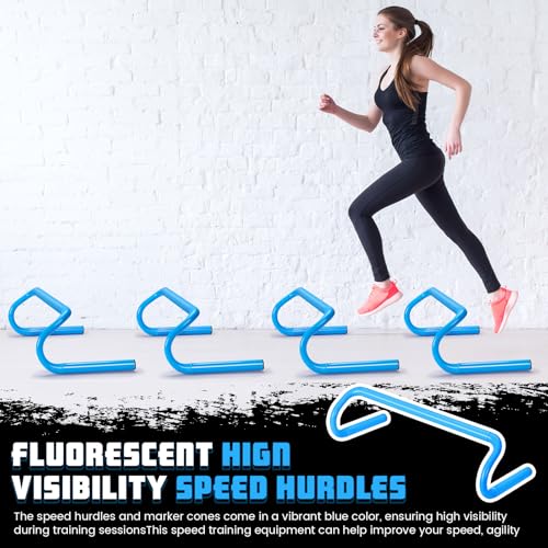 Wettarn 10 Pcs Speed Agility Training Hurdles Detachable Durable Hurdle Agility Plyometric and All Purpose Speed Training Equipment for Athletes Soccer Basketball - color: Blue