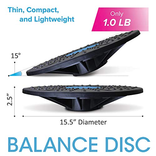 Balance Board Disc Wobble Board – Physical Therapy Stability Trainer, Lightweight Core Balance Disc (1 lb) Supports Up to 300 lbs, Non-Slip Round Balance Board for Core Workout, Rehab, Standing Desk Fitness