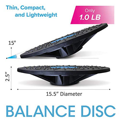 Daiwa Felicity Balance Board Disc Wobble Board – Physical Therapy Stability Trainer, Lightweight Core Balance Disc (1 lb) Supports Up to 300 lbs, Non-Slip Round Balance Board for Core Workout, Rehab, Standing Desk Fitness
