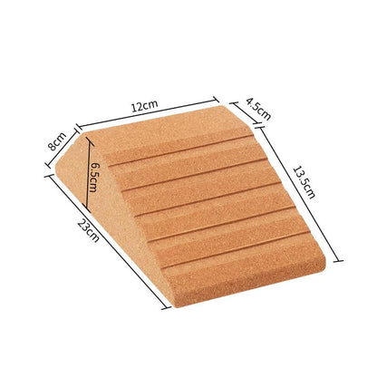 Cork Yoga Block Wedge Set, High Density Squat Block for Knee Support, Durable Exercise Brick with Carry Bag, Fitness Accessory for Home Gym