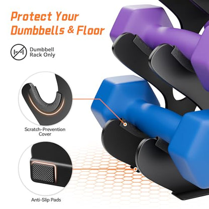 4 Tier Dumbbell Rack, Weight Rack For Home Gym, Dumbbell Stand for Free Weights - size: 4 tier