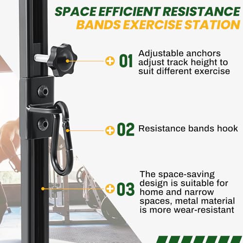Resistance Bands Wall Mount System Adjustable Wall Anchor 35.5in Metal Gym Station for Exercises Home Fitness Workout Athletic Training,Resistance Bands Not Included