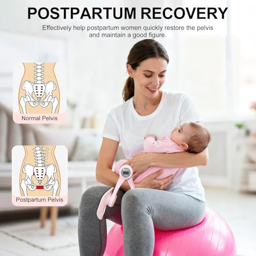 Thigh Trainer, 360°Adjustable Pelvic Floor Exercise Device with Auto-Counter Display, Inner Thigh Exerciser with 25-35 LB Resistance Band for Women, Home Fitness Equipment for Arm, Hip, Leg