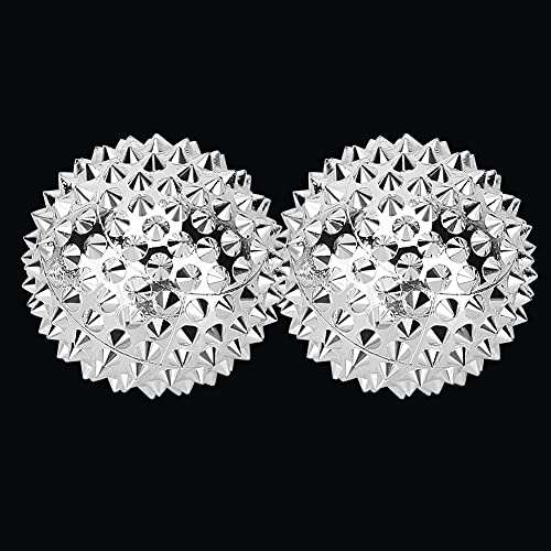 Ymiko Massage Balls,1 Pair Magnetic Massage Ball Hand Massage Acupressure Ball Silver