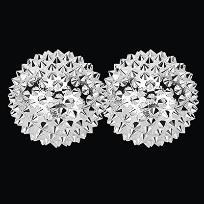 Ymiko Massage Balls,1 Pair Magnetic Massage Ball Hand Massage Acupressure Ball Silver