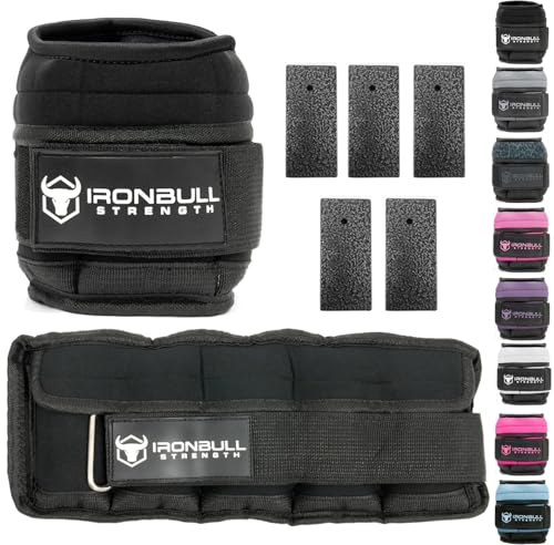 Adjustable Ankle Weights (10lbs/Pair) - Weighted Ankle Weight for Walking, Gym and Exercise - 2, 4, 6, 8, 10 LB Leg Weight Set with Straps for Women and Men - 1-5 lbs Each Ankle Adjustable for Weight Lifting - color: Black