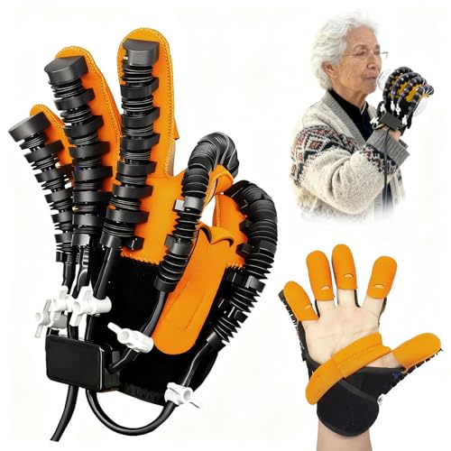 Hand Rehabilitation Equipment, Therapy Gloves for Stroke Hand Recovery Device, Robotic Rehab Glove for Finger Training, Adjustable Strength Hands Exerciser - size: Right-XL