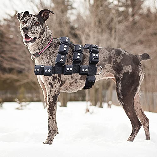 Dog Harness for Small Medium Large Dogs No Pull, Dog Weighted Vest, Tactical Dog Harness for Pit Bulls with Pockets (Adjustable Weight) - Weight Loss, Exercise, Walking, Muscle