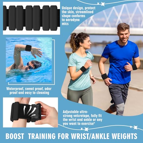 Wrist Weights Set of 2(1Lbs Each), Wearable Wrist Ankle Weights for Women & Men, Adjustable Arm & Leg Weights for Walking, Yoga, Swimming, Gym - color: Black