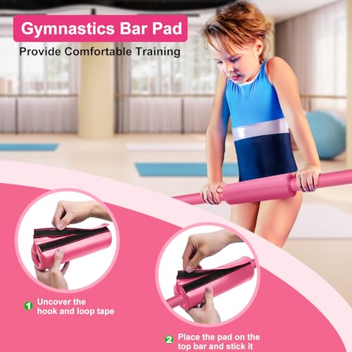 Gymnastic Bars for Kids with Adjustable Height, Folding Gymnastic Training Kip Bar, Expandable Horizontal Bar for Home