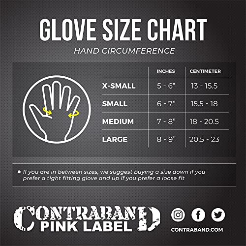 Contraband Pink Label 5737 Womens Padded Wrist Wrap Weight Lifting Gloves w/GripLock Padding (Pair) - Machine Washable Fingerless Workout Gloves w/Wrist Support Designed for Women