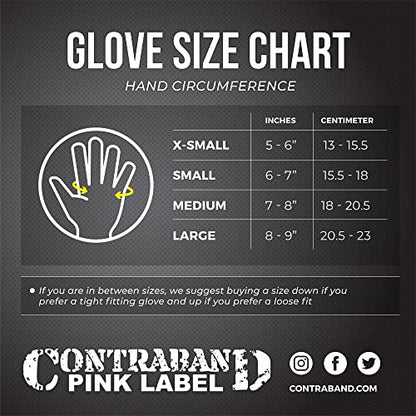 Contraband Pink Label 5737 Womens Padded Wrist Wrap Weight Lifting Gloves w/GripLock Padding (Pair) - Machine Washable Fingerless Workout Gloves w/Wrist Support Designed for Women