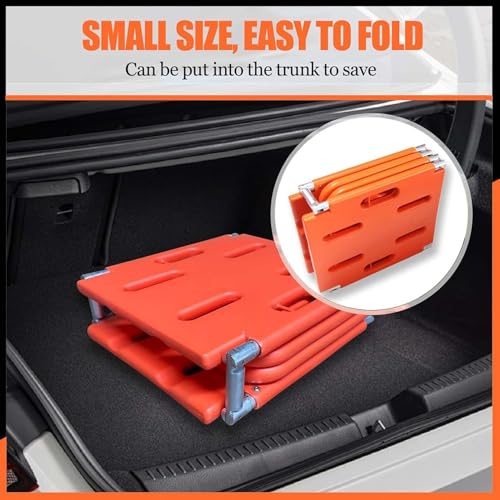 Foldable Spine Board Stretcher, EMT Transfer Backboard for Patient, 4-Fold Design, Lightweight PE Plastics Ambulance Stretcher, for Patient Transfer