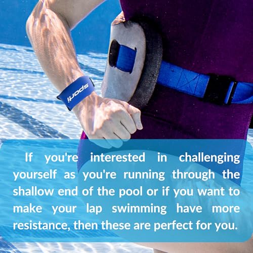 Sporti Fitness Wrist Weights - Water Weights for Aqua Belt Pool Exercise, Comfortable Fit - color: Wrist Weight - Red - 1lb