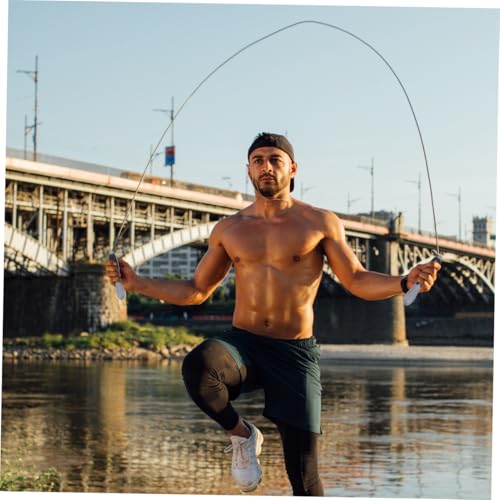 BESPORTBLE Creative Electronic Counting Skipping Rope for Outdoor Fitness Sturdy Steel Wire Design Rapid Digital Counter Black-grey Long Rope for Adult Cardio Training