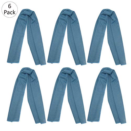 INNOLIFE 6 Pack Cooling Towels Breathable Ice Towel for Sports, Gym, Fitness, Running, Hiking, Yoga - Blue - color: Blue