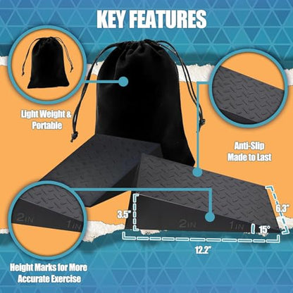 Squat Wedge for Deep Squats Non-Slip: Blocks for Mobility & Leg Training