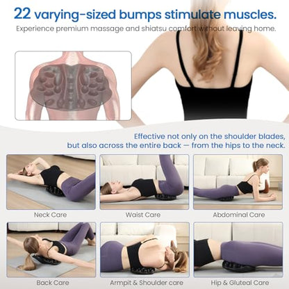 Shoulder Blade & Trapezius Trigger Point Massager, Back Stretcher | 22 Reflexology Massage Points，Scapula Correction，Relieve muscle stiffness，Shiatsu Therapy，High-density foam