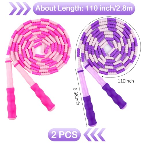 Jump Rope for Kids, Adjustable Jump Ropes for 4 5 6 7 8 10 12, Tangle Free - color: Pink and Purple