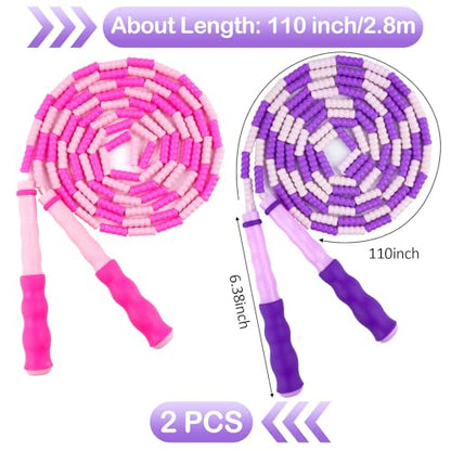 Jump Rope for Kids, Adjustable Jump Ropes for 4 5 6 7 8 10 12, Tangle Free - color: Pink and Purple