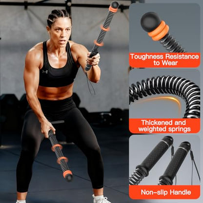 Ropeless Battle Ropes from AddWin, Upgraded Weighted Workout Ropes for Men Women Home Gym & Outdoor HIIT Workouts, Low-Impact Cardio & Muscle Training, Compact & Portable Fitness Equipment with Non-Slip Handles