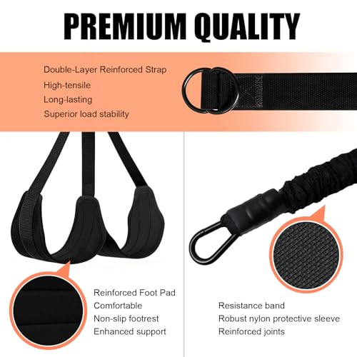 Pull Up Assistance Bands for Home Gym, 4 Adjustable Resistance Bands for Pull Ups and Strength Training, with Foot Rests, Extension Strap, Suitable for Beginners, Full-Body Workouts