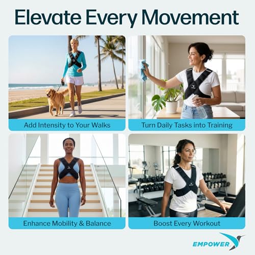 EMPOWER Weighted Vest for Women with Reflective Strips – Fixed 8lbs, Adjustable 4-10lbs (4 in1) or Adjustable10-16lbs (4 in 1), Strengthen Muscles, Boost Bone Health, and Burn More Calories for Workout - Rucking Vest - style: 8lb Vest