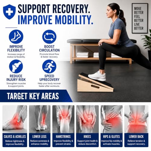 Professional Slant Board, Adjustable Incline Board and Calf Stretcher, Slant Board for Calf Stretching, Calf Stretcher Slant Board