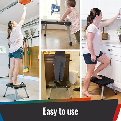 11" Folding Step Stool, Non-Slip 16x12 Large Platform, No Assembly - size: 11 inch