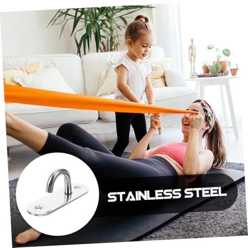 WOONEKY 4pcs Resistance Band Wall Anchors Stainless Steel Hook Set for Home Gym Workout Band Mounts Yoga Exercise Strap Wall-Mounted Anchor Points