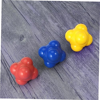 LIOOBO Red Reaction Ball for Baseball Agility Training Medium Difficulty Six Sided Silicone Trainer for Hand Eye Coordination Reflex Improvement and Multi Sport Skill Development