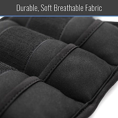 DMI Adjustable Wrist or Ankle Weights, 5 Removable Sand Pockets for Weight Adjustment, for Men & Women, Walking Weights, Adjustable Length, Max Weight of 10lbs, 2 X 5lbs