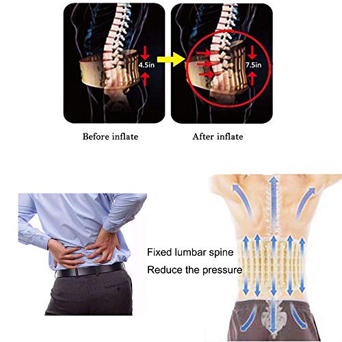 Goldmille Decompression Back Belt Lumbar Traction Device for Lower Back Pain, Lower Back Brace Inflatable - One Size for 29-49 Waist