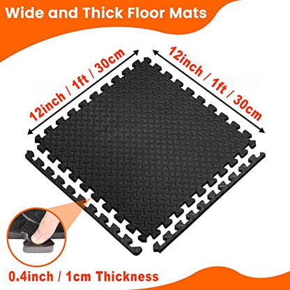 20 pcs Gym Mats Set - EVA Foam Puzzle Floor Mats, High-Density Interlocking Foam Floor Tiles Home Workout Exercise Mats for Play-Room Garage Pool Treadmill Garage Kitchen Flooring