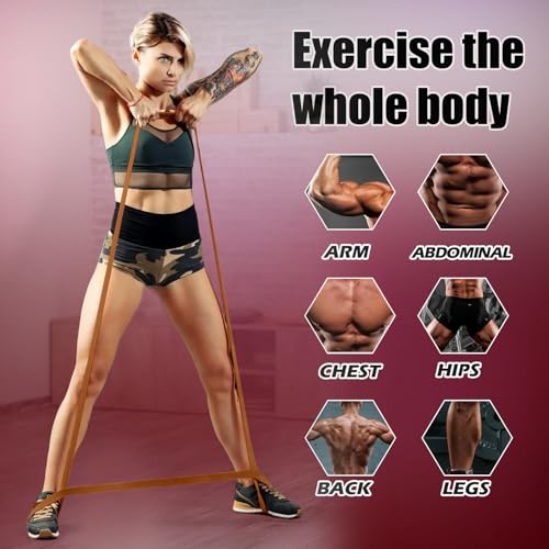 WHATAFIT Resistance Bands, 5 Level Pull Up Assistance Bands for Working Out - color: 5-125LBS ORANGE RED+GRIP