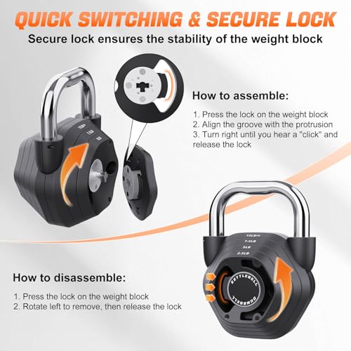 2-in-1 Adjustable Kettlebell, 15-45LB Kettlebells Weight Set for Strength Training, 5.9-30.9LB Adjustable Weights Dumbbell for Home Gym Full Body Workout