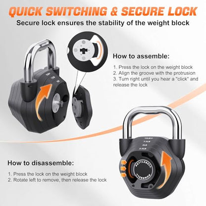2-in-1 Adjustable Kettlebell, 15-45LB Kettlebells Weight Set for Strength Training, 5.9-30.9LB Adjustable Weights Dumbbell for Home Gym Full Body Workout