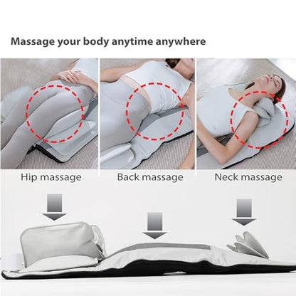 Full Body Stretching Massage Mat with Airbags. 3D Lumbar Traction - Neck, Back, Waist, Hip Relaxation & Pain Relief. Back Massager Pad, Foldable & Portable.