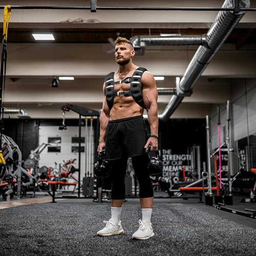 Weighted Vest for Men Women 6lbs/8lbs/10lbs/12lbs/14lbs/16lbs/18lbs Body Weight Vest with Reflective Stripe for Running Walking Jogging Fitness Strength Training Workout