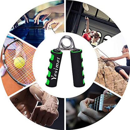 Hand Grip Strengthener Set, Forearm Exerciser, Finger Exercise Gripper, Grip Strength Trainer, hand Trainer-Soft Foam Hand Exerciser for Quickly Increasing Forearm and Hand Grips,2 Pack - color: Green