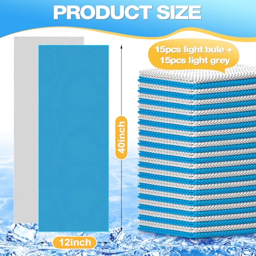 MENOLY 30 Packs Cooling Towels Bulk Cooling Towels for Neck and Face Gym Workout Cooling Neck Rags for Sports Yoga Soft Microfiber Breathable Sweat Rags for Hiking Running Fitness