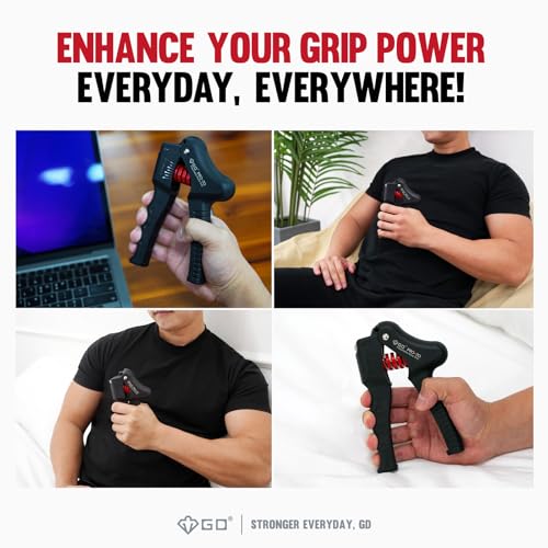 GD Grip Strength Trainer (Premium Adjustable Grip Strengthener for Forearm Training) Wrist and Forearm Strengthener