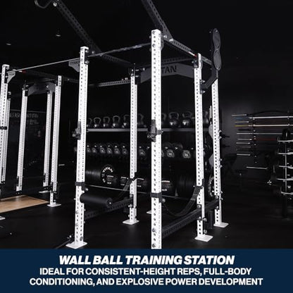 Titan Fitness Titan Series Rack-Mounted Double Wall Ball Target, Floating Target for Throwing Wall, Medicine & Plyo Balls, Competition Height Rack Attachment with Thick Steel Construction