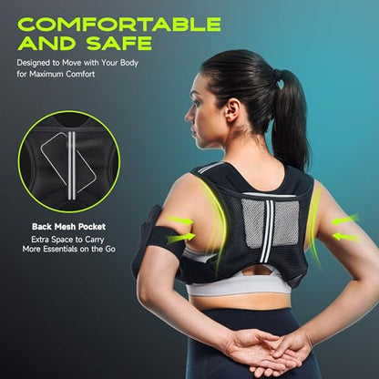 Weighted Vest, Weighted Vest for Women Men, 5lb/10lb/15lb/20lb/25lb/30lb SGS Certified Weight Vest with Pocket Reflective Strips Adjustable Buckle Straps for Walking Running Strength Training Cardio Workout - size: 10lbs