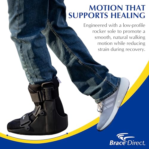 Brace Direct CAM Walker Fracture Boot Short - Lightweight Walking Boot for Foot & Ankle Injuries, Sprains & Stress Fractures - Doctor-Recommended (Men’s 4.5–7 / Women’s 6.5–8)
