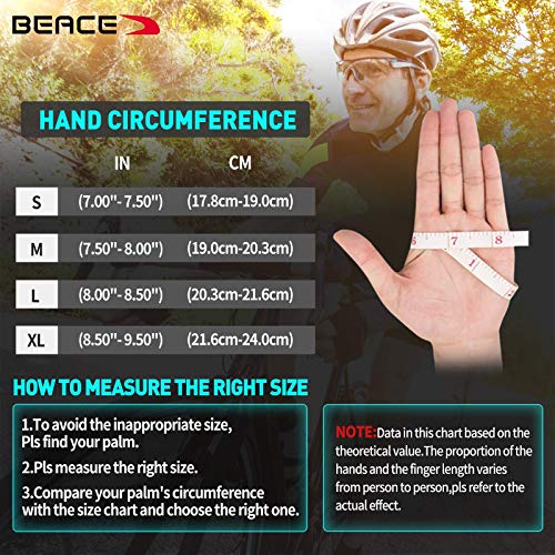 BEACE Gloves for Cycling Bike Biking Half Finger Road Bicycle for Men and Women-5MM Breathable Anti-Slip Shock-Absorbing Pad Gym Motorcycle Light Weight Mountain Bike Gloves